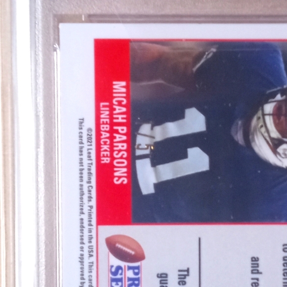 🏈🏆Micah Parsons "RC Auto 1/5 Metal '89 A/X. PRS - PLT BL Crystal" Slab🏆🏈 - Picture 4 of 5